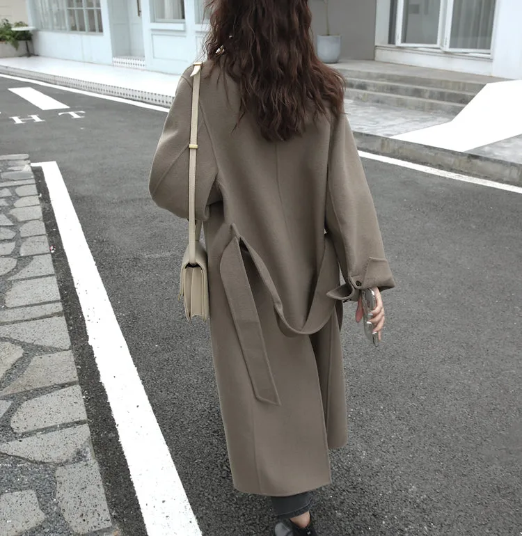 100% Double Faced Virgin Wool Belted Coat 🐏