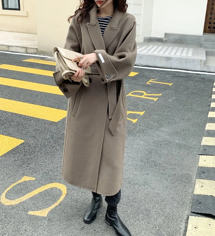 100% Double Faced Virgin Wool Belted Coat 🐏