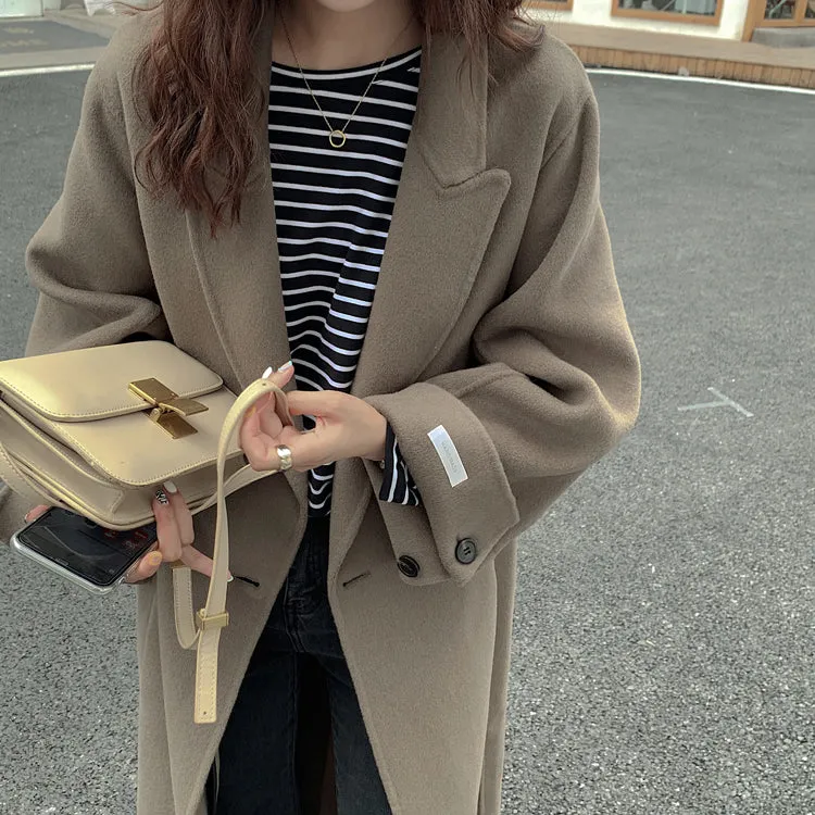 100% Double Faced Virgin Wool Belted Coat 🐏