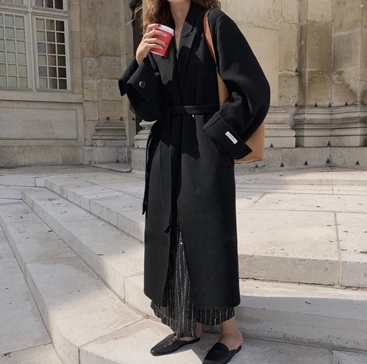 100% Double Faced Virgin Wool Belted Coat 🐏