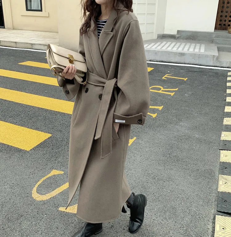 100% Double Faced Virgin Wool Belted Coat 🐏