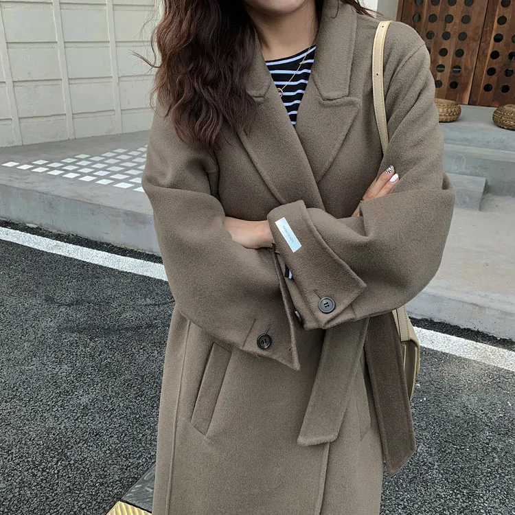 100% Double Faced Virgin Wool Belted Coat 🐏