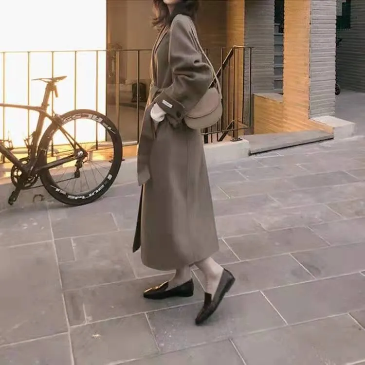 100% Double Faced Virgin Wool Belted Coat 🐏
