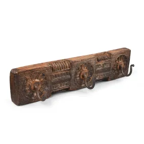 3 Coat Hook Rail From Kerala - Early 20thC