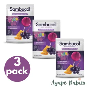 [3-Pack] Sambucol Soothing Throat Pops for Kids, 8 pops Exp: 03/25