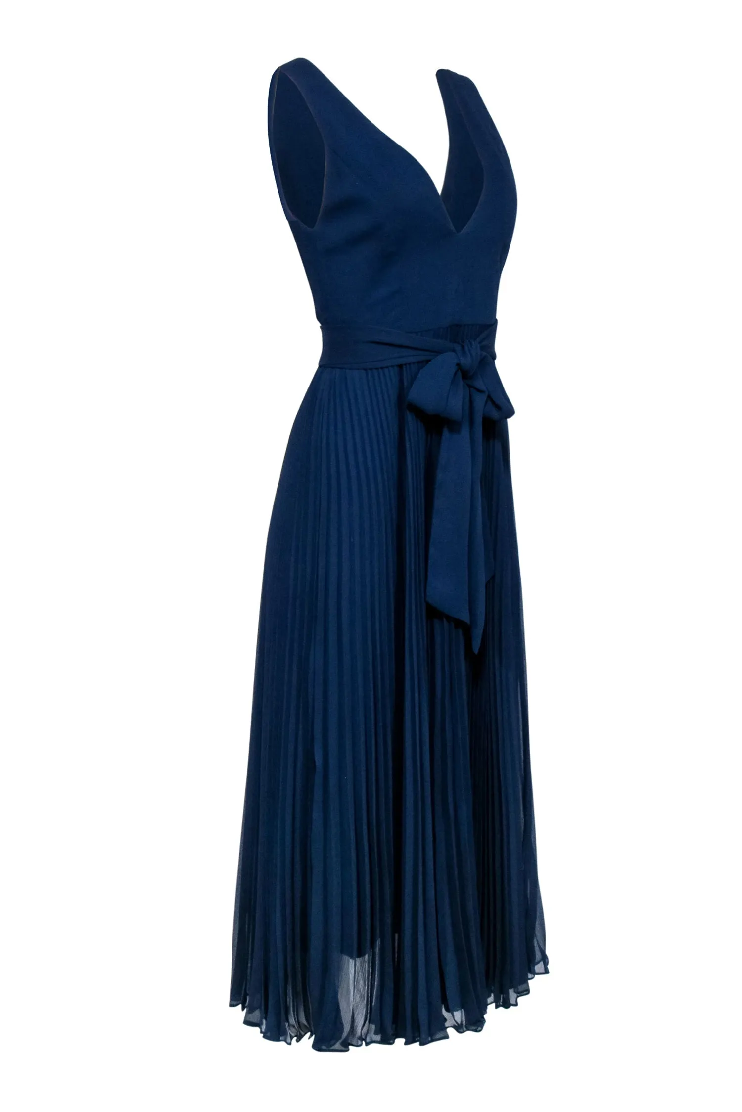 Alice & Olivia - Navy Blue Sleeveless Pleated Skirt Dress Sz 4