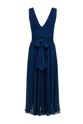 Alice & Olivia - Navy Blue Sleeveless Pleated Skirt Dress Sz 4