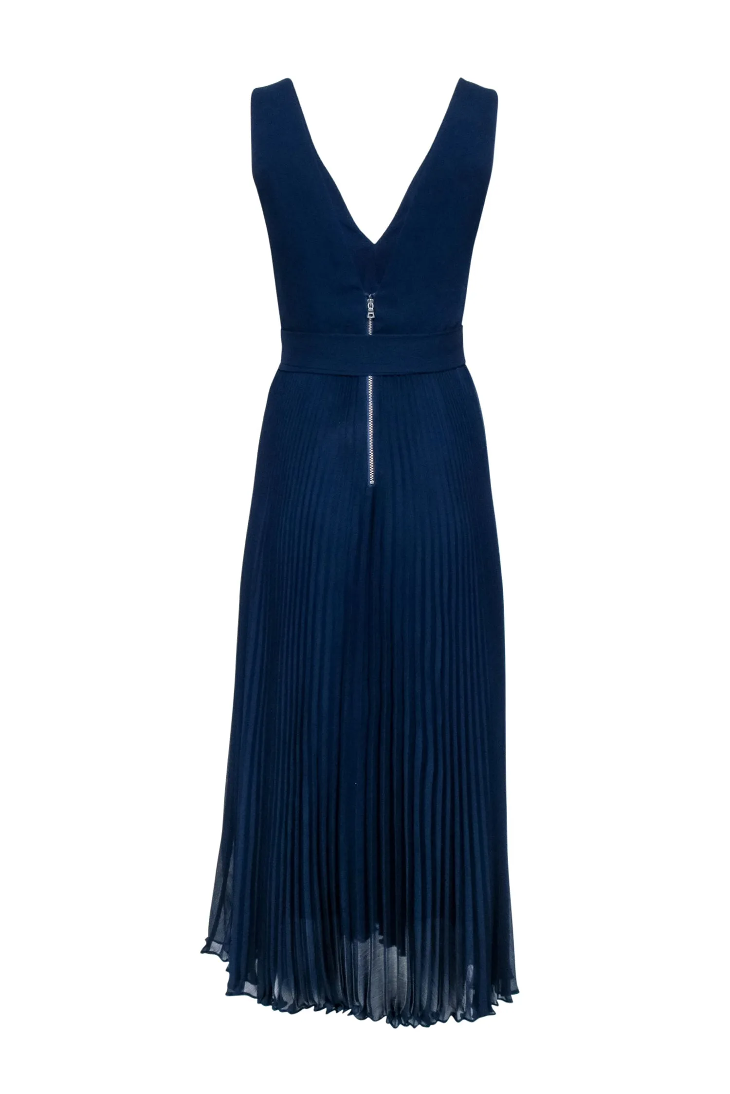 Alice & Olivia - Navy Blue Sleeveless Pleated Skirt Dress Sz 4
