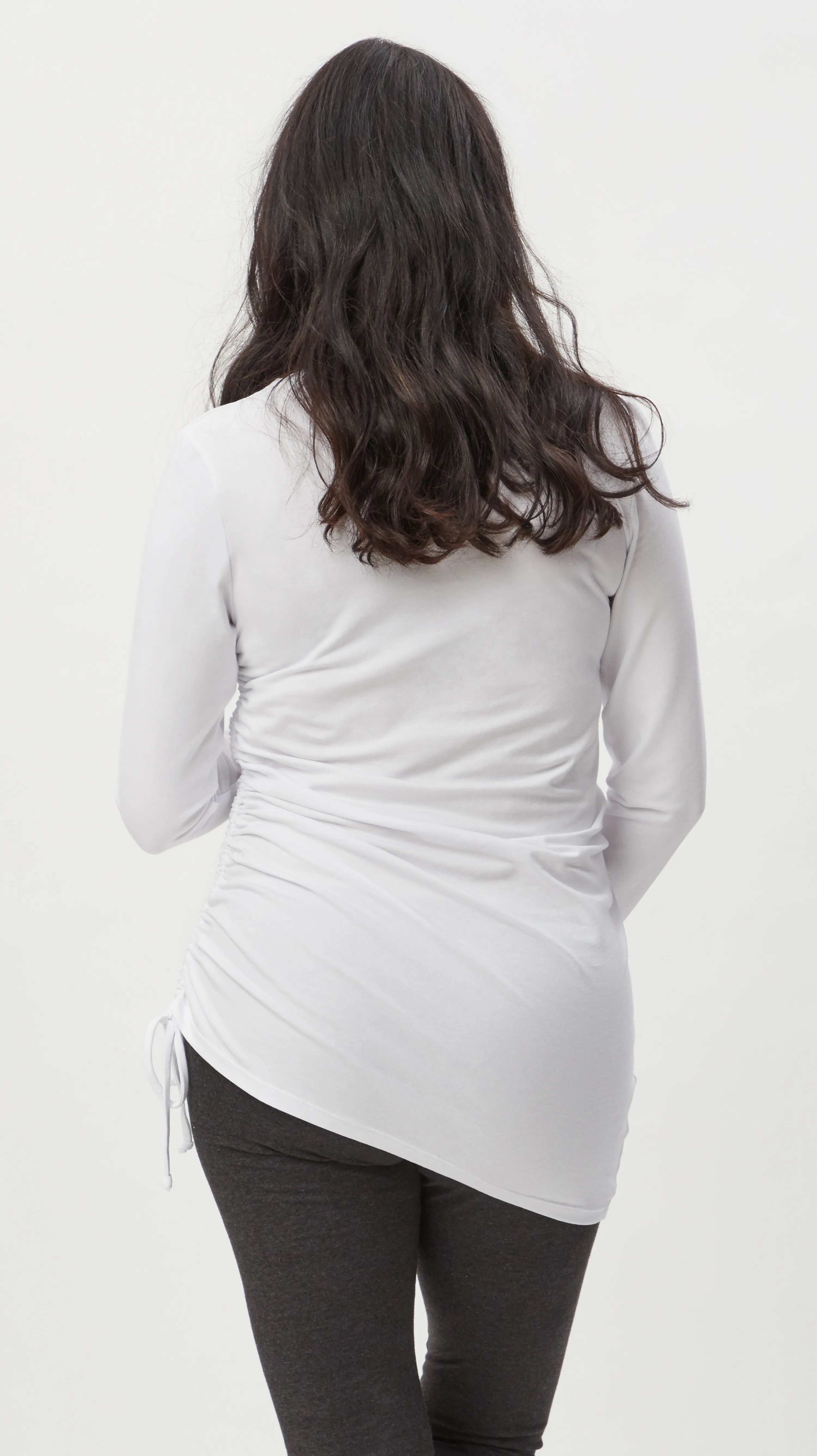 Asymmetrical Maternity Tie Top - Long Sleeve
