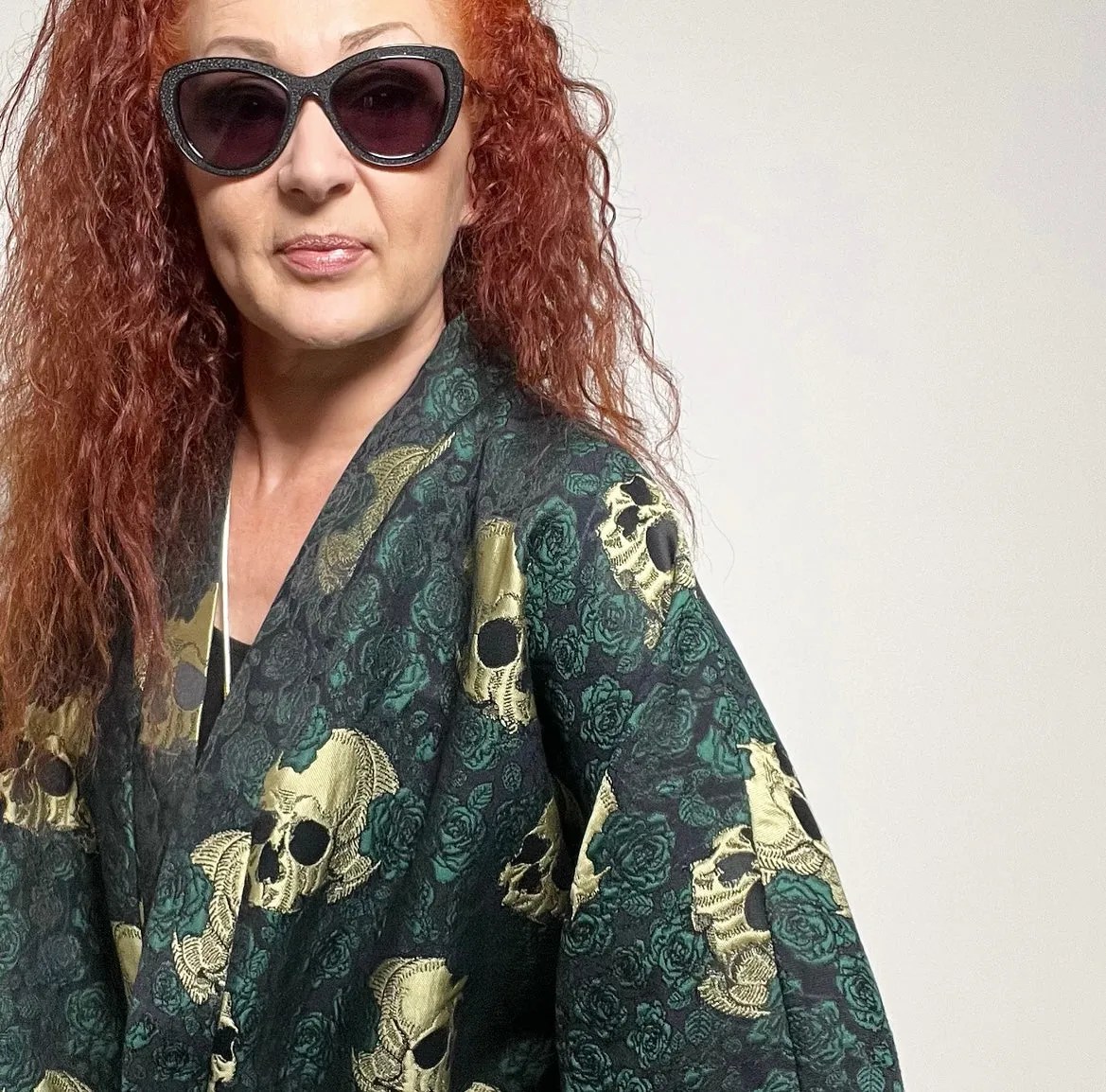 Audrey Swing Coat - One of a kind - Skulls and Roses
