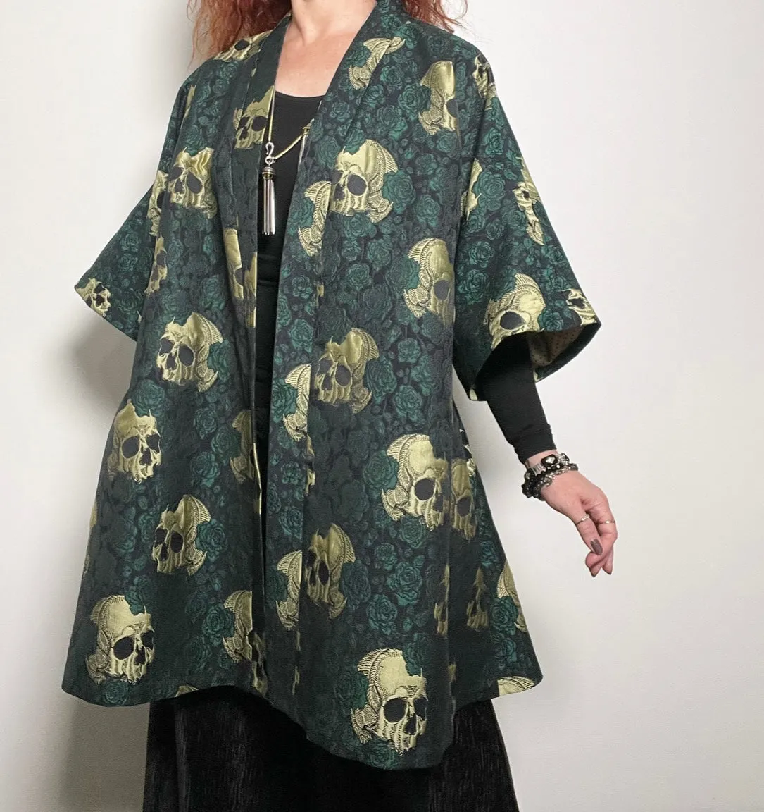 Audrey Swing Coat - One of a kind - Skulls and Roses