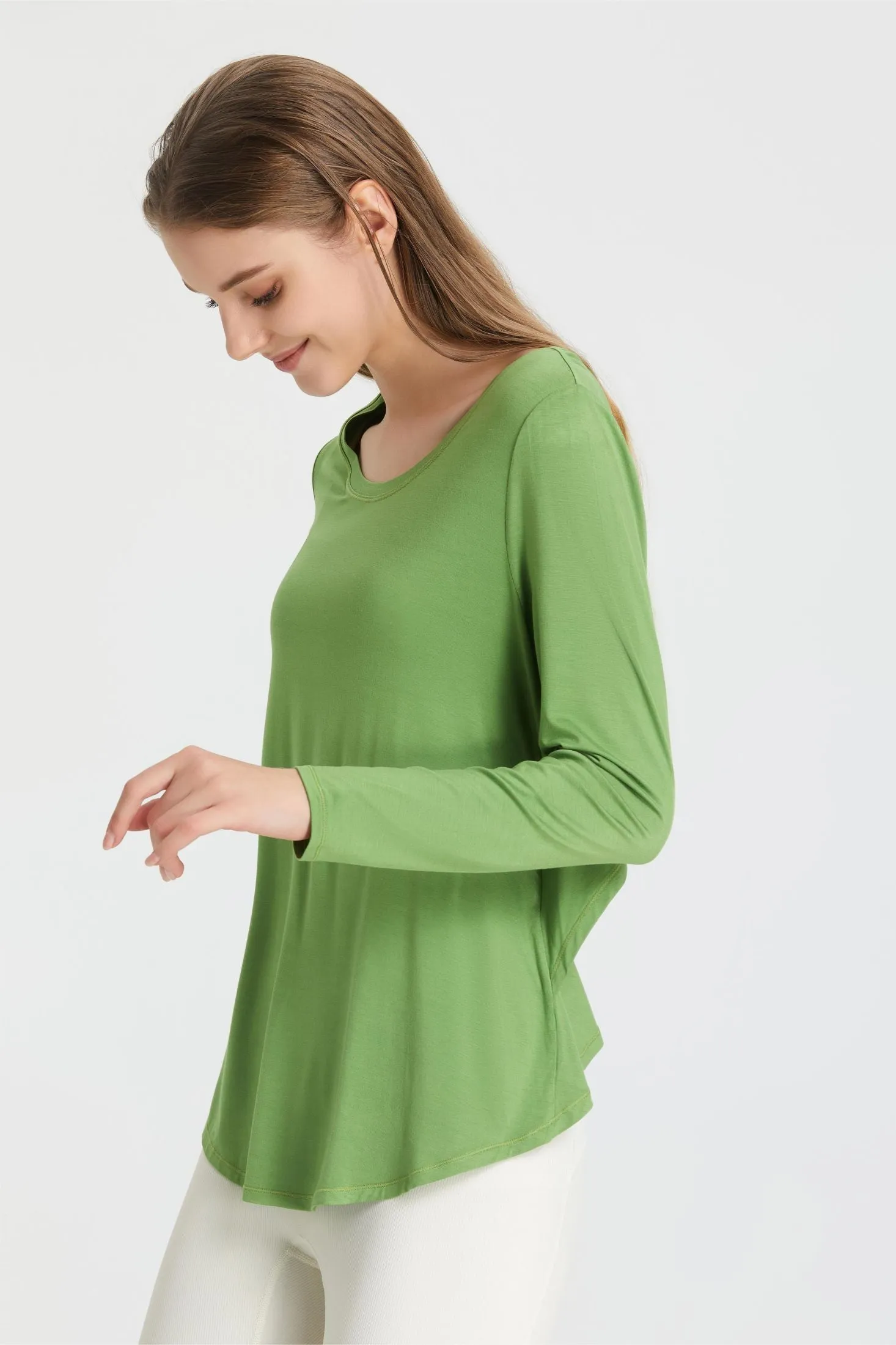 Back Waist Cutout Tie Long Sleeve T-Shirt