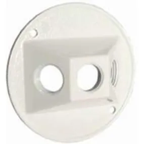 Bell 5197-1 Round Cluster Three Hole Cover, 4", White