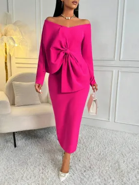 Bow Dress Dress_Hot Pink