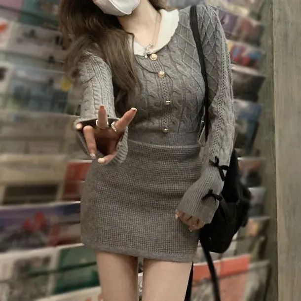 Bow-Tie Sweater Doll Collar Peacock Velvet Short Dress