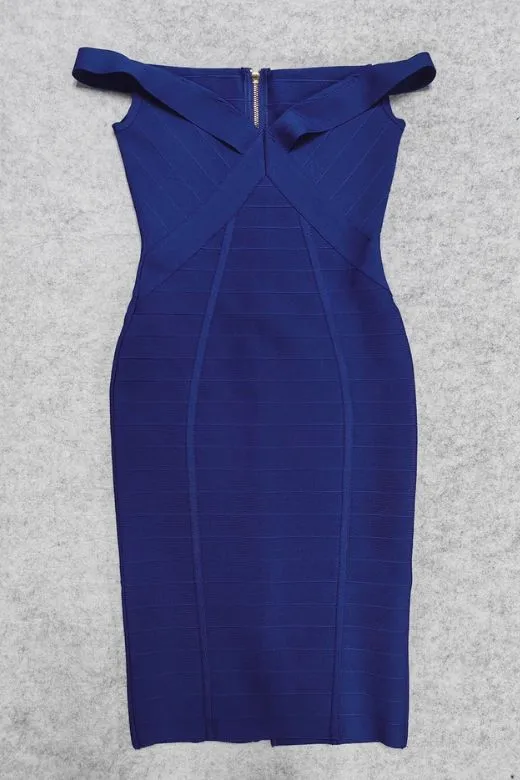 Breanna Bandage Dress - Navy Blue