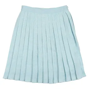 Coco Blanc Pleated Woven Skirt- Pale Blue