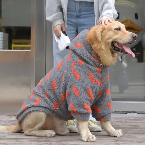 Cozy Winter Hooded Dog Jacket: Warm Pet Clothes for Medium to Large Dogs - Thicken Pet Jumpsuit Coat for Bulldog & Golden Retriever