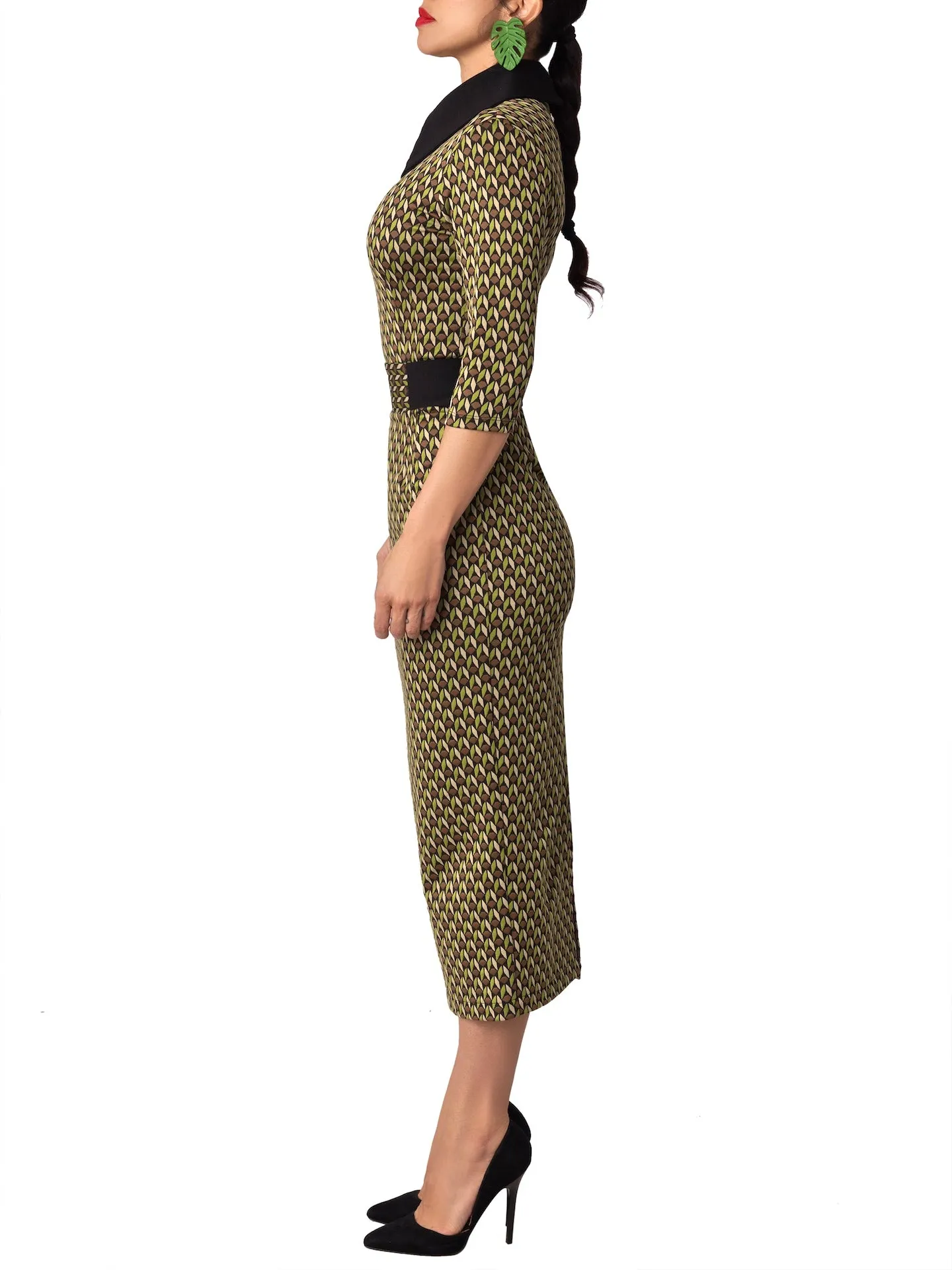“Elena” Pattern Pencil Dress