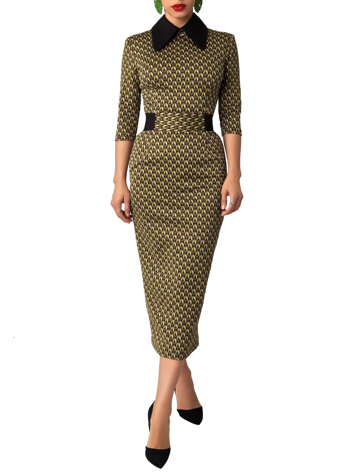 “Elena” Pattern Pencil Dress