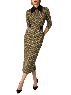 “Elena” Pattern Pencil Dress