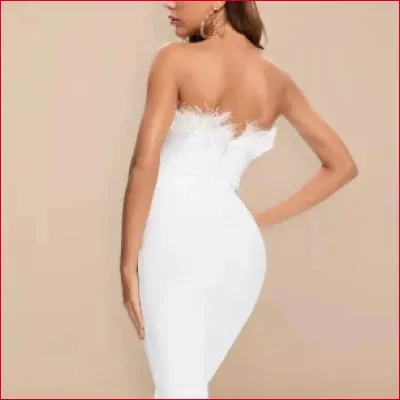 Feather Bodycon Club Dress