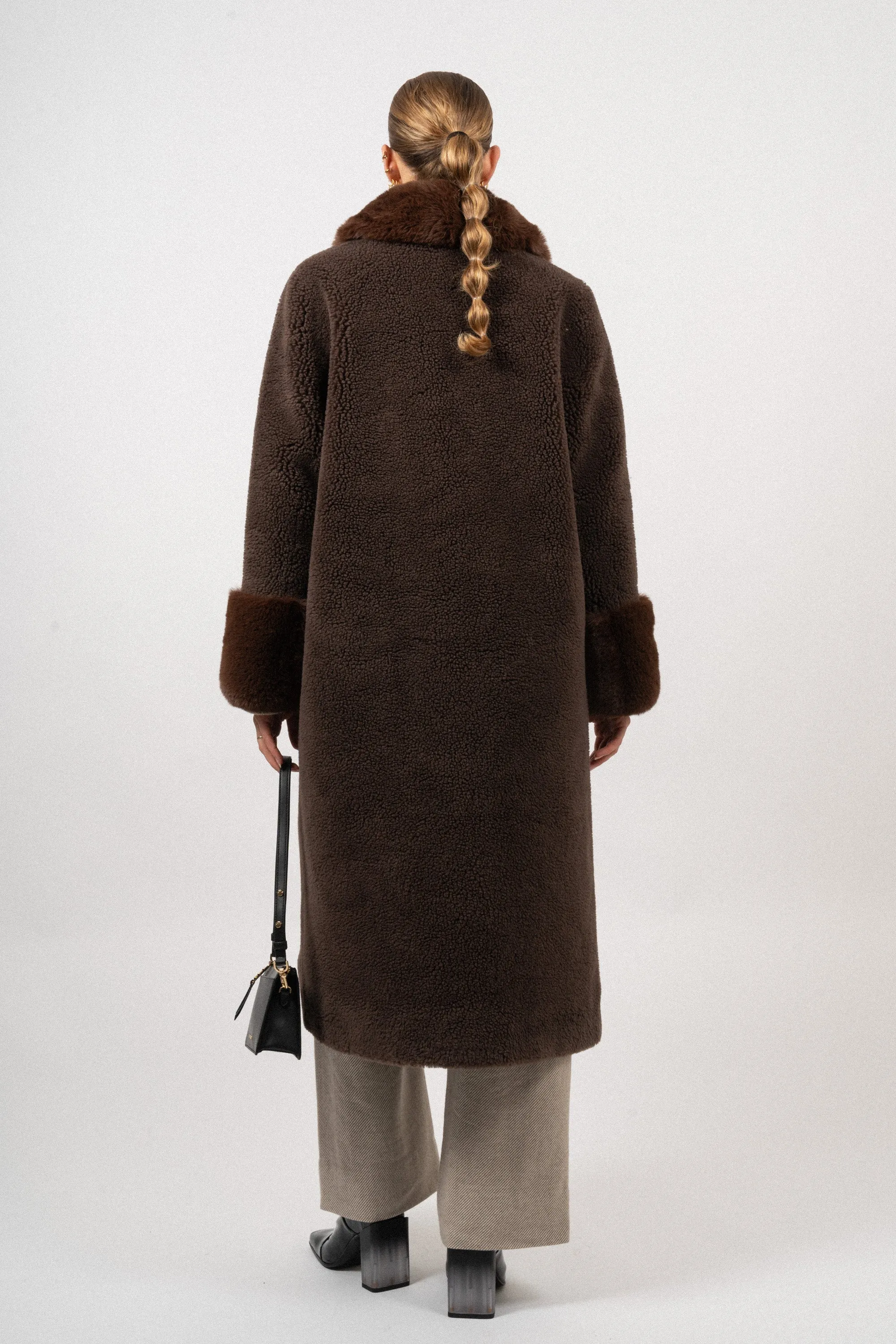 Fiona Wool Coat Long - Chocolate Brown