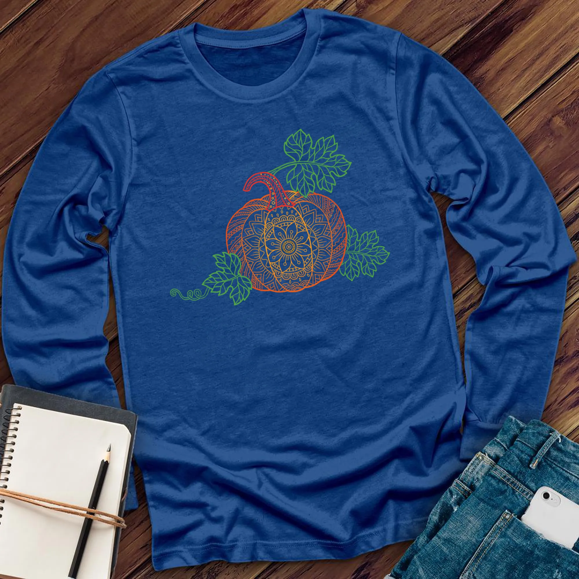 Flower Pumpkin Mandala Long Sleeve