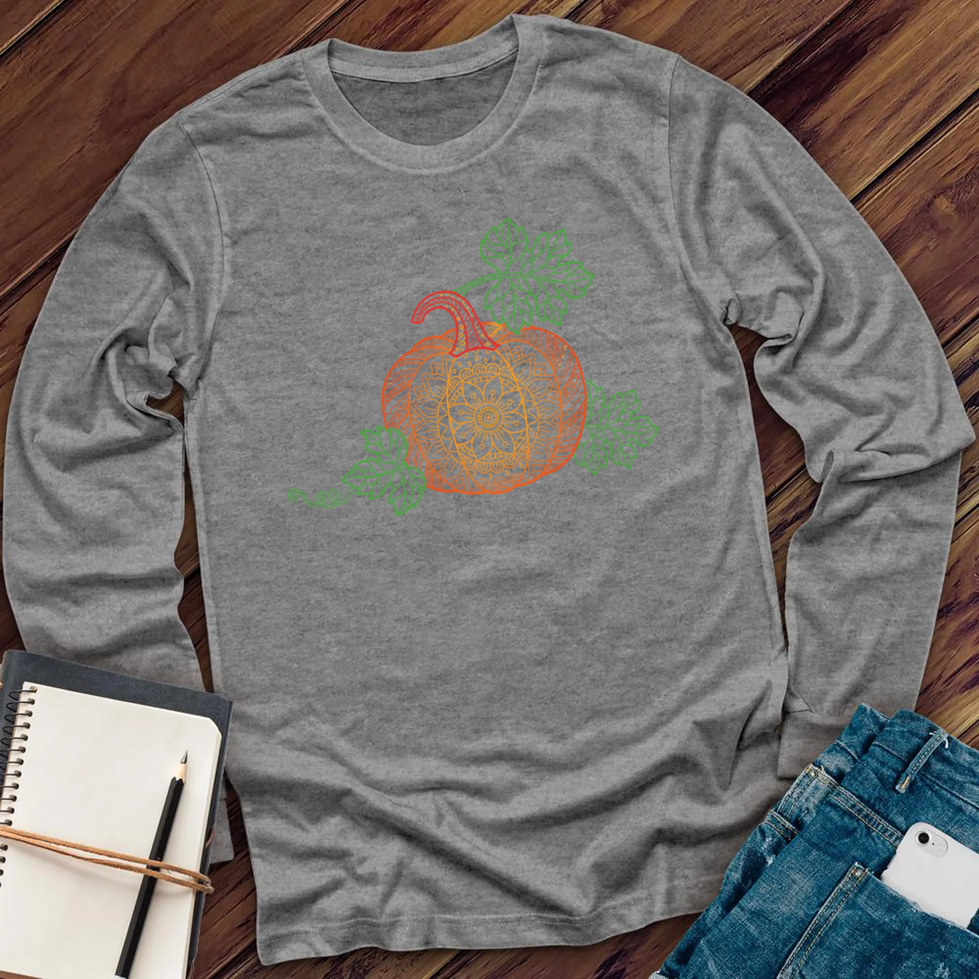 Flower Pumpkin Mandala Long Sleeve
