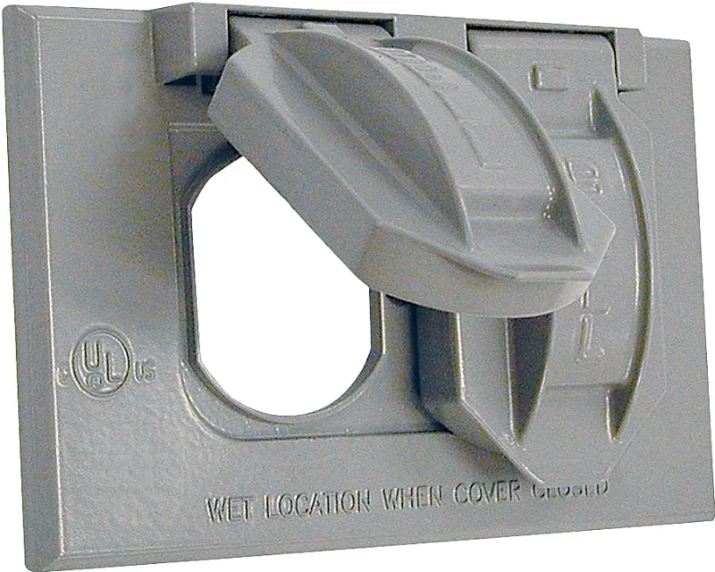 Hubbell 5180-0 Cover, 2-13/16 in L, 4-9/16 in W, Metal, Gray, Powder-Coated :EA: QUANTITY: 1