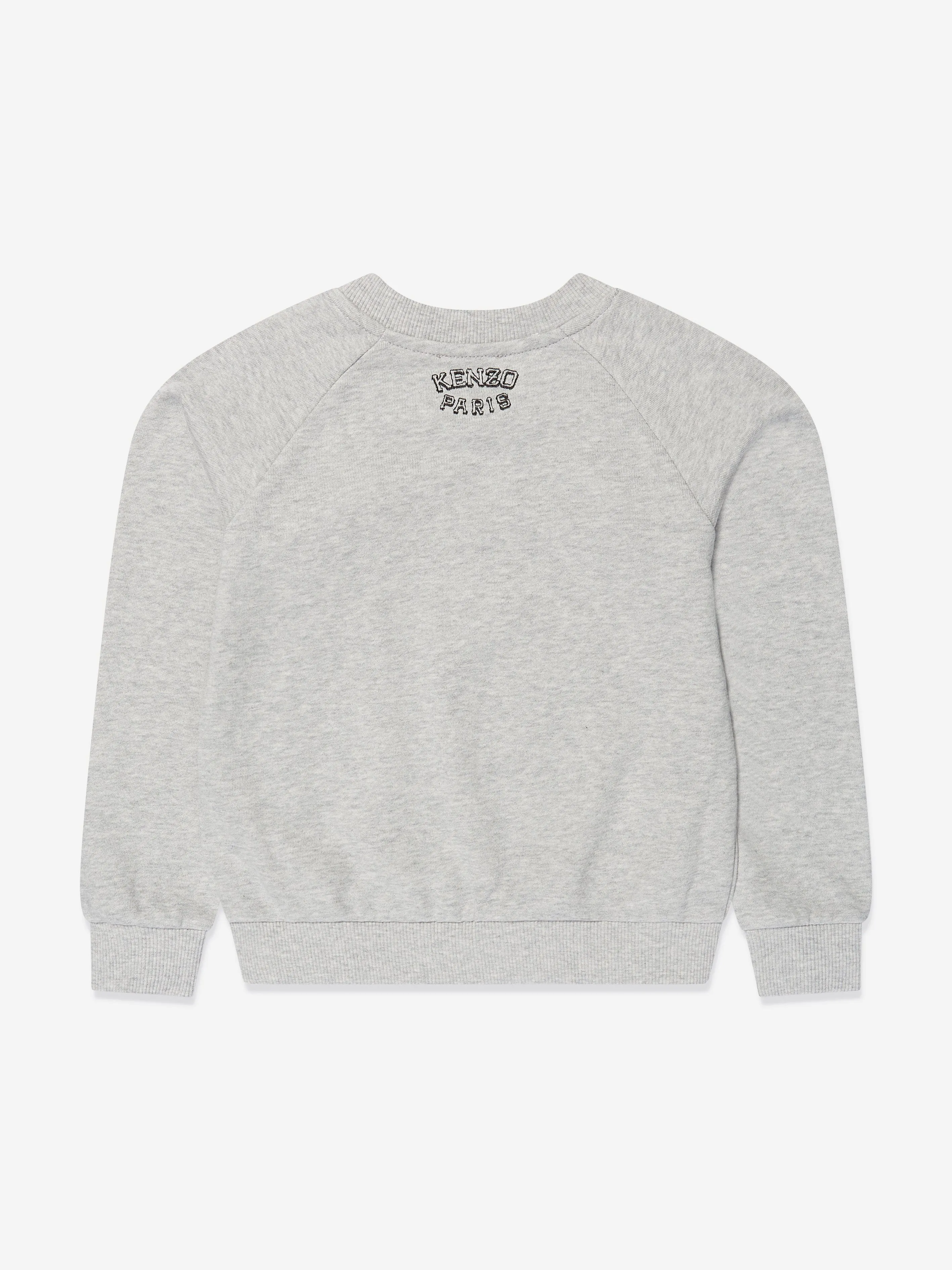 KENZO Boys Tiger Logo Sweatshirt in Grey