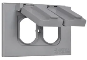 Master Electrician Horizontal Single Gang Flip Cover, Gray