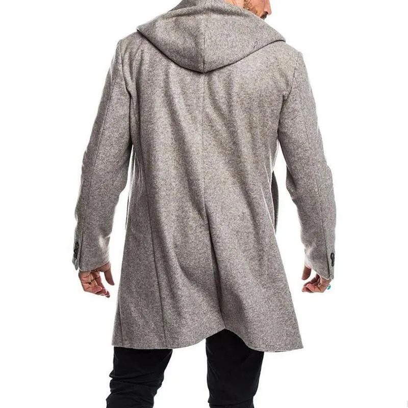 Men's Casual Hooded Double Breasted Coat 61052493M