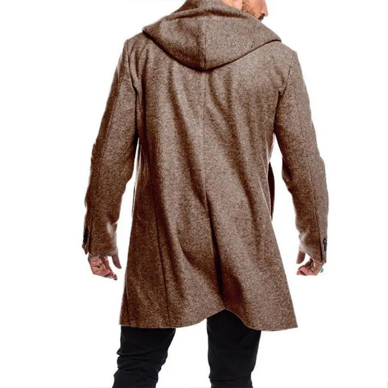 Men's Casual Hooded Double Breasted Coat 61052493M