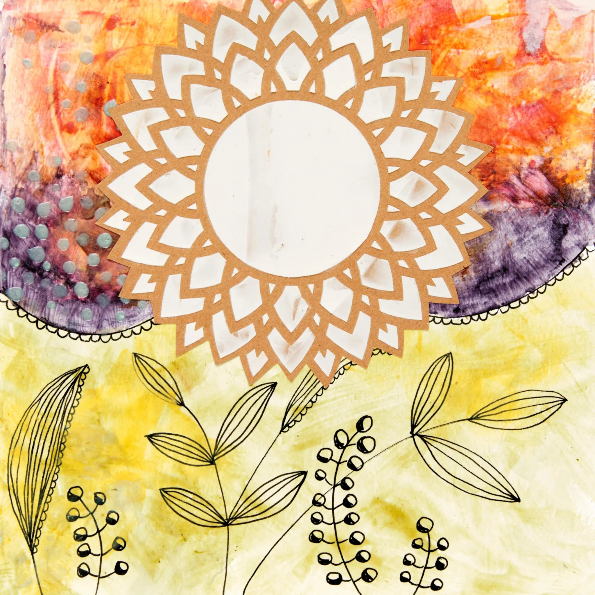 Mixed Media Paper Stencils, Mandala