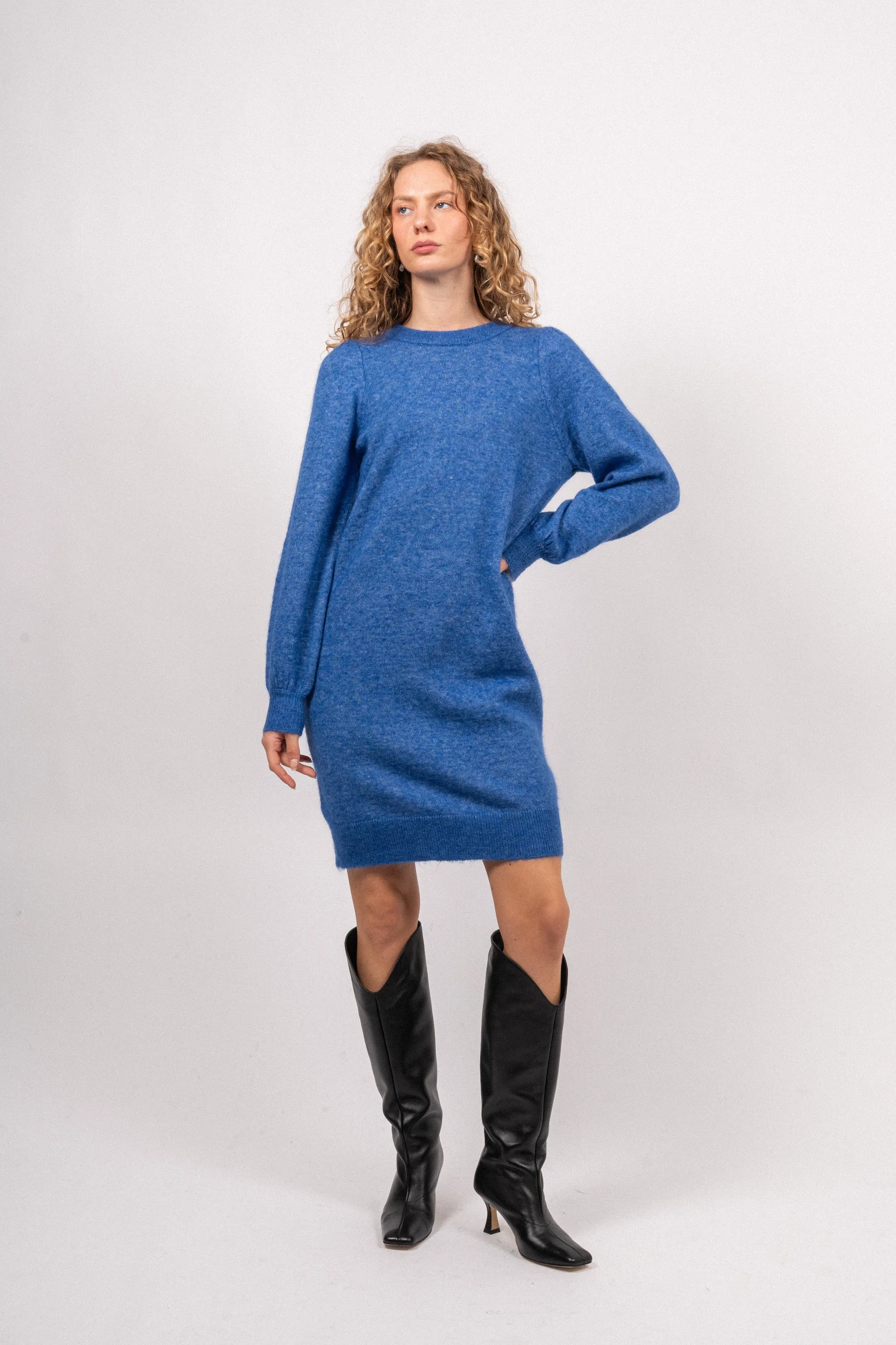 Mola Mia Ls Knit Dress - Nebulas Blue