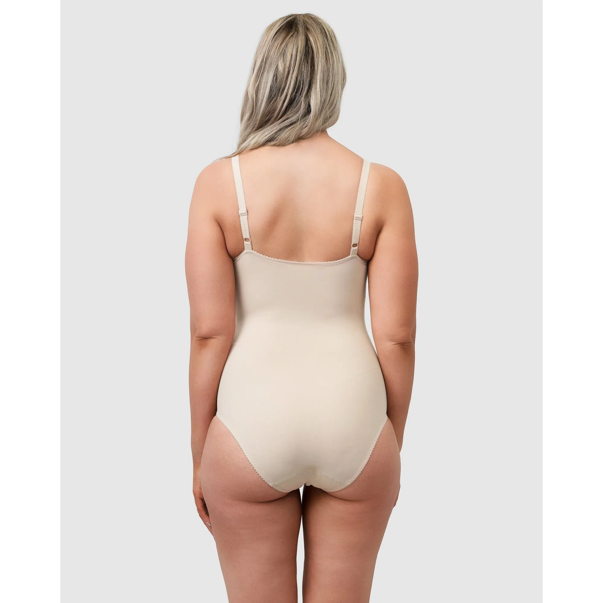 Moulded Underwire Cup Shaping Bodysuit-Light Beige