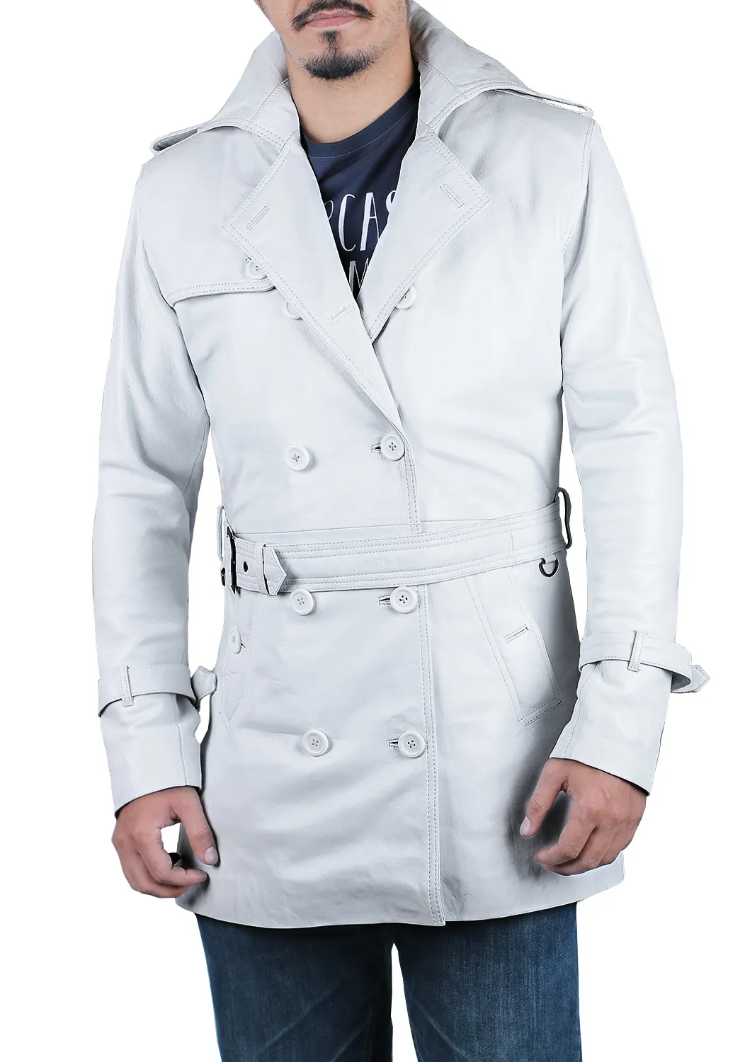 Mylion Wool-Lined Men's Winter Leather Car Coat