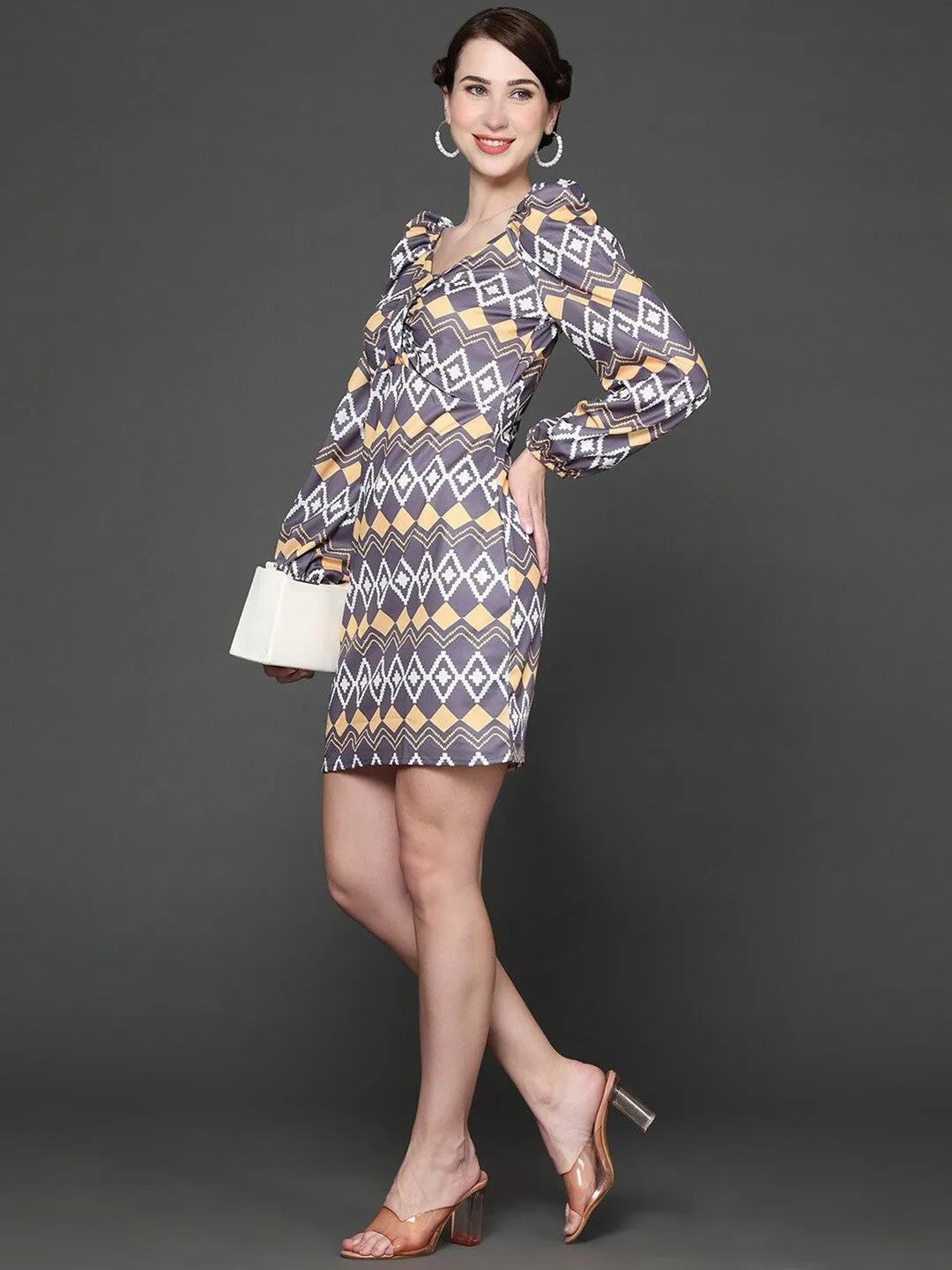 Mystic Bloom Bodycon Dress