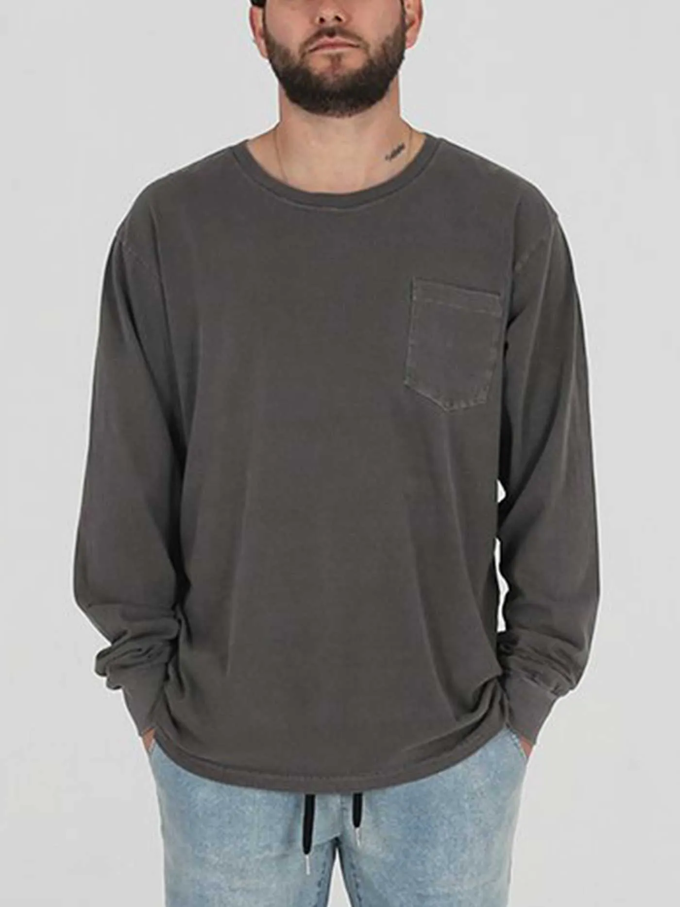 Pigment Dye Pocket Long Sleeve T-Shirt