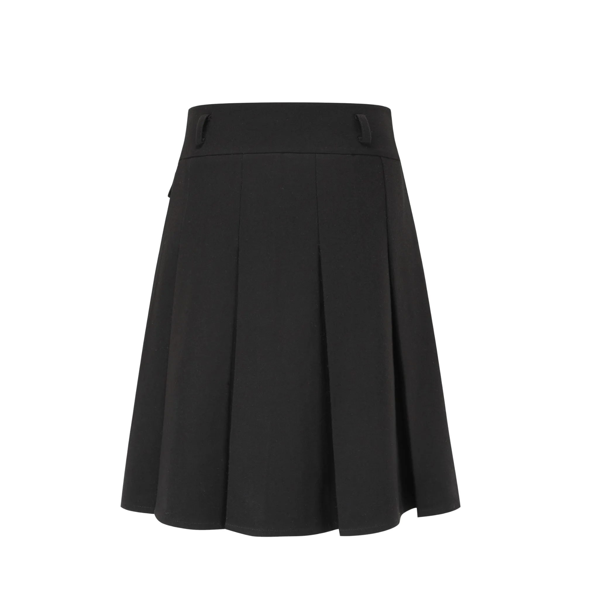 Pleated Medium Skirt in Black