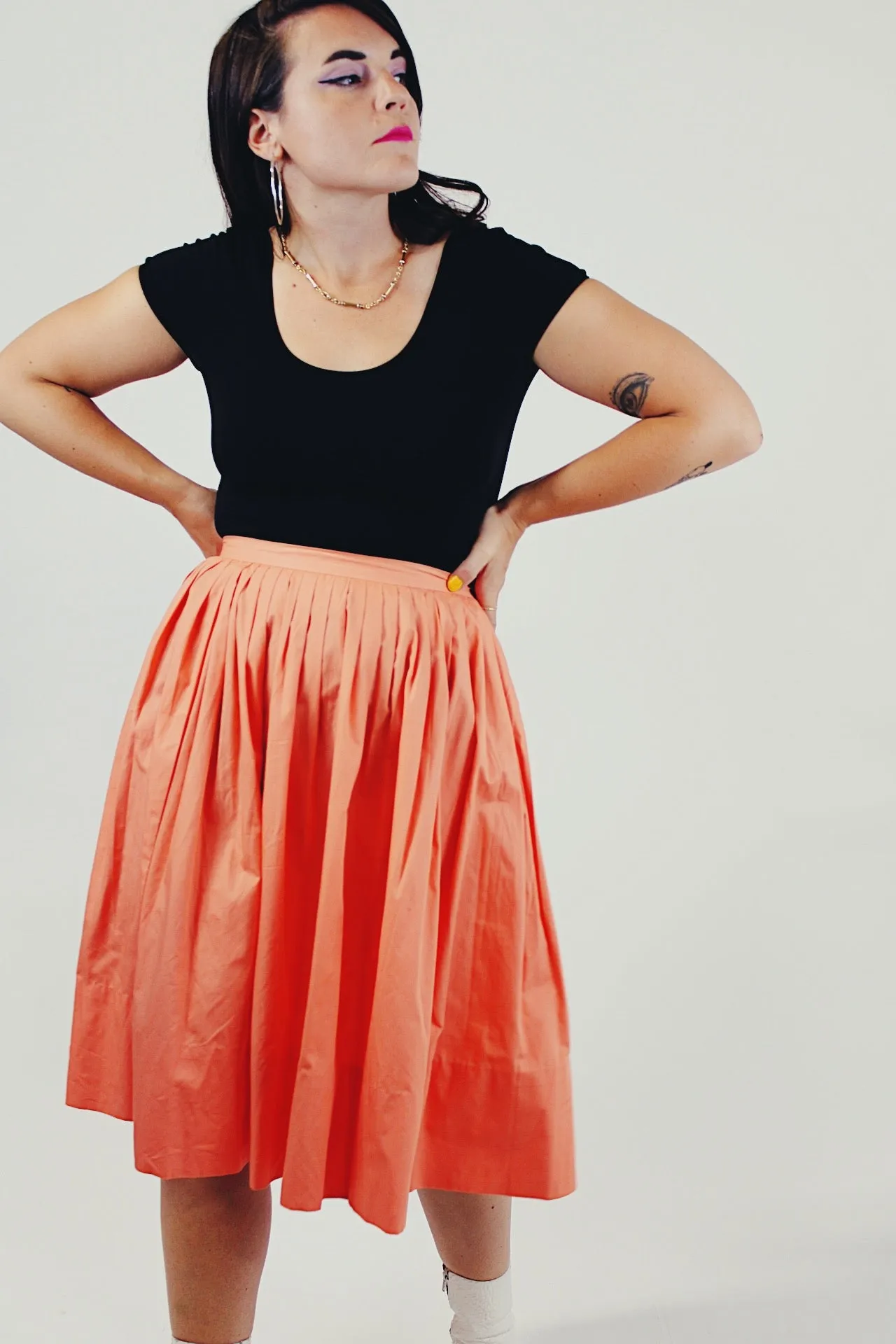 Pleated Midi Skirt