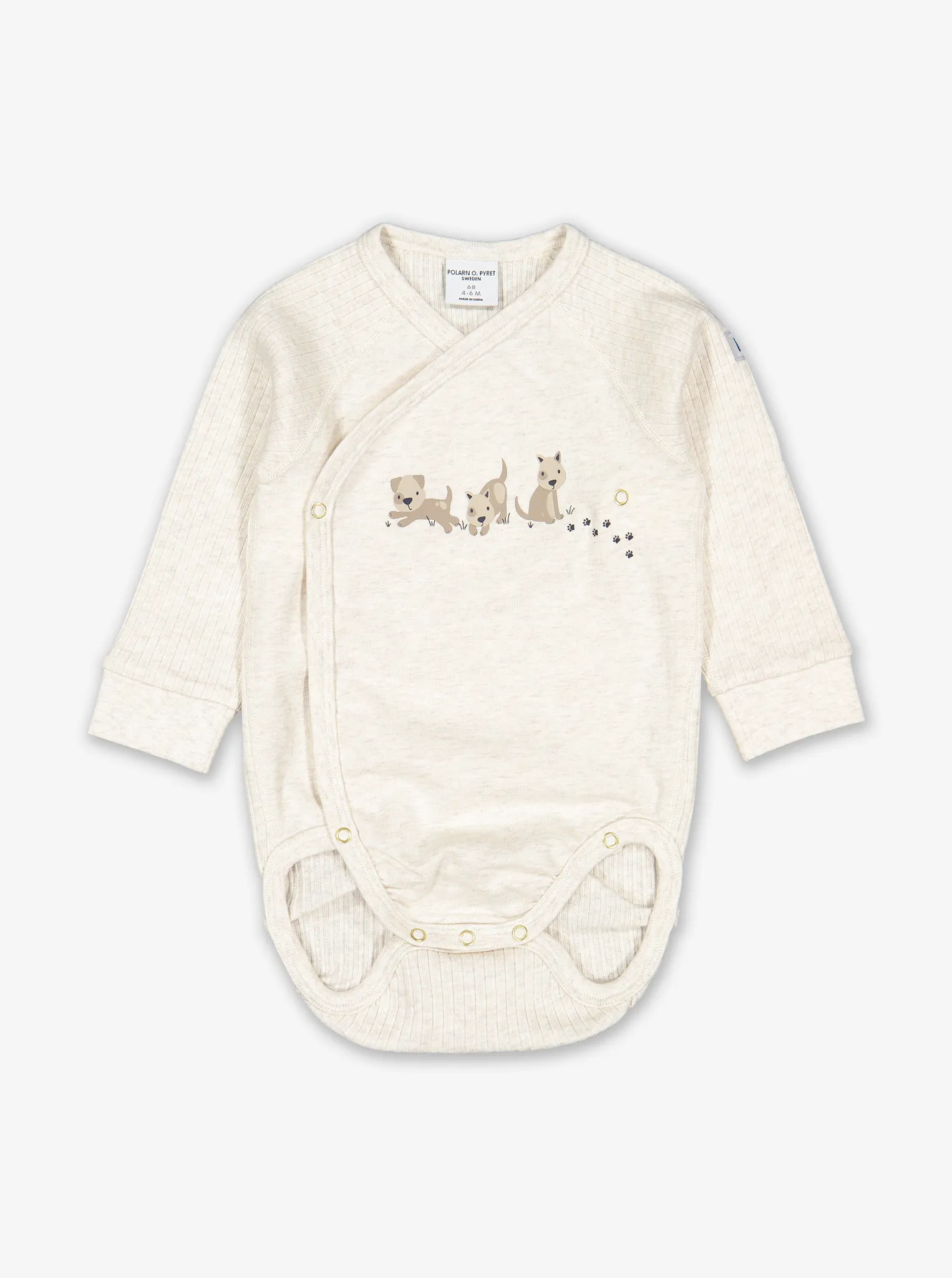 Puppy Print Wraparound Baby Bodysuit