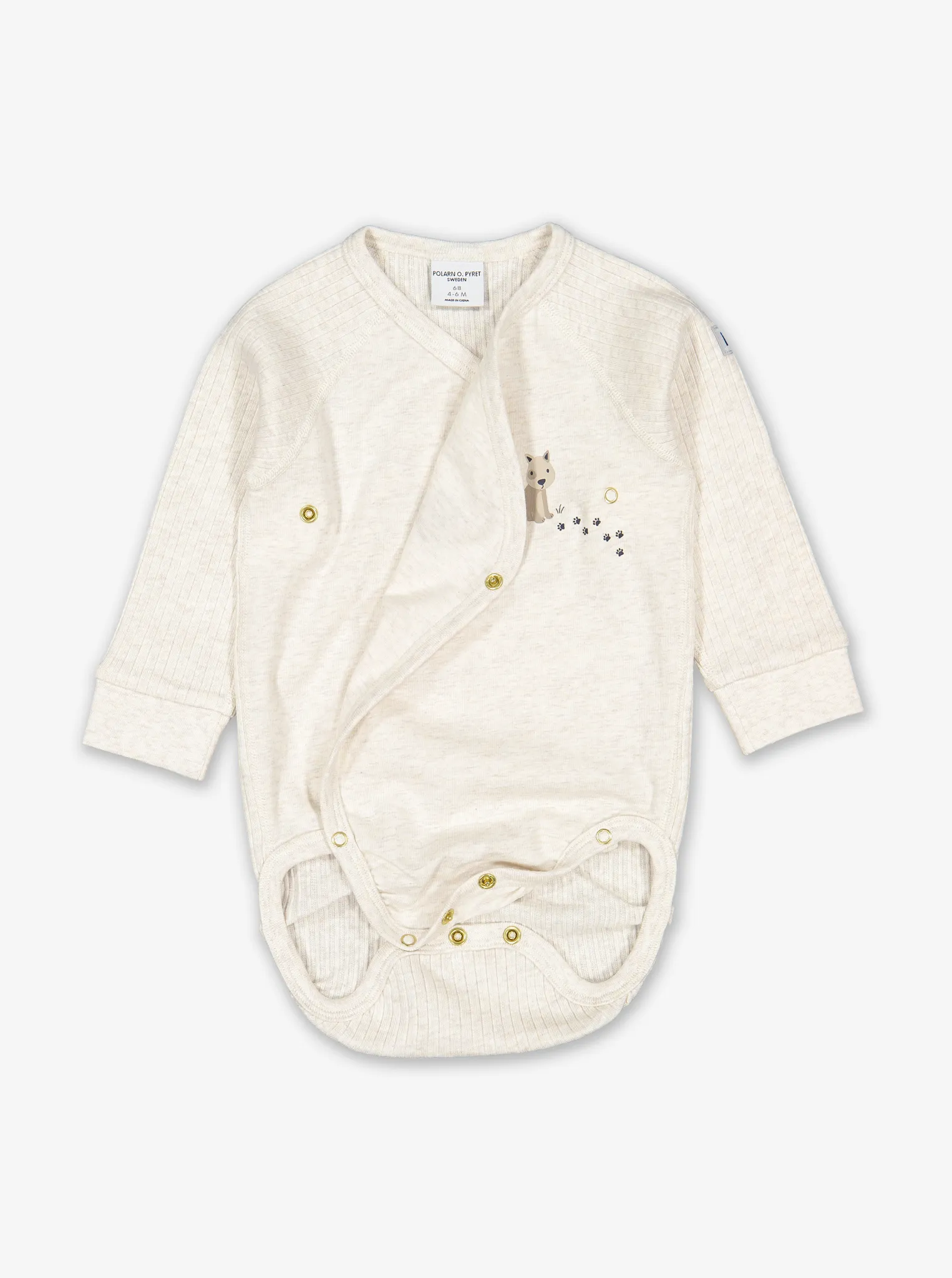 Puppy Print Wraparound Baby Bodysuit