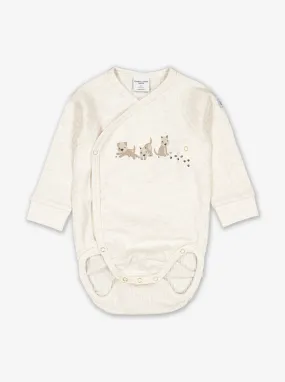 Puppy Print Wraparound Baby Bodysuit