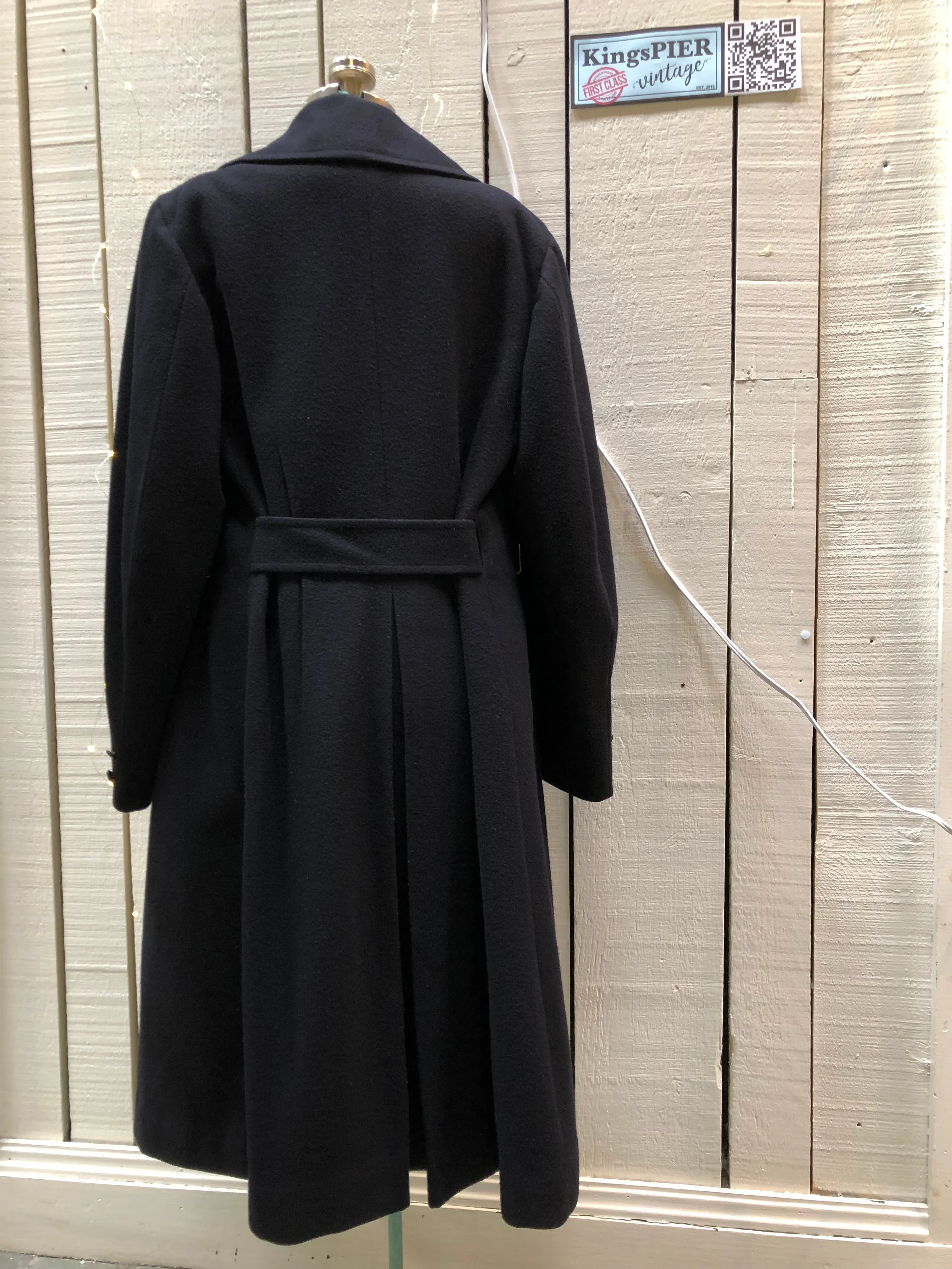 Rare Vintage 1940s Bolter Bros Royal Canadian Sea Cadets Long Wool Coat, Made in Canada, Chest 44”