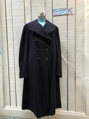 Rare Vintage 1940s Bolter Bros Royal Canadian Sea Cadets Long Wool Coat, Made in Canada, Chest 44”