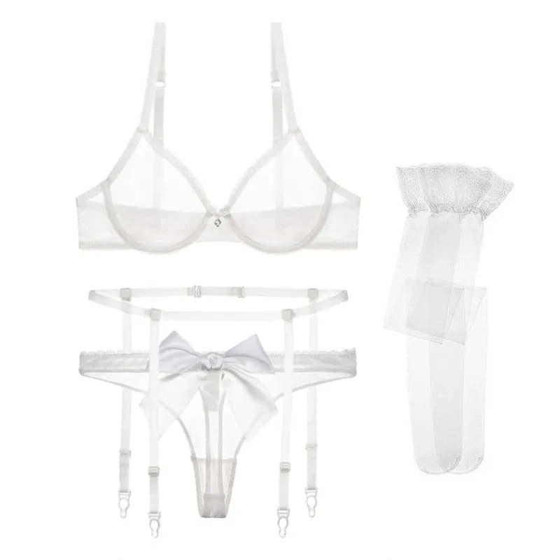 Sexy Bow Ultra-Thin Breathable Underwear with Adjustable Straps