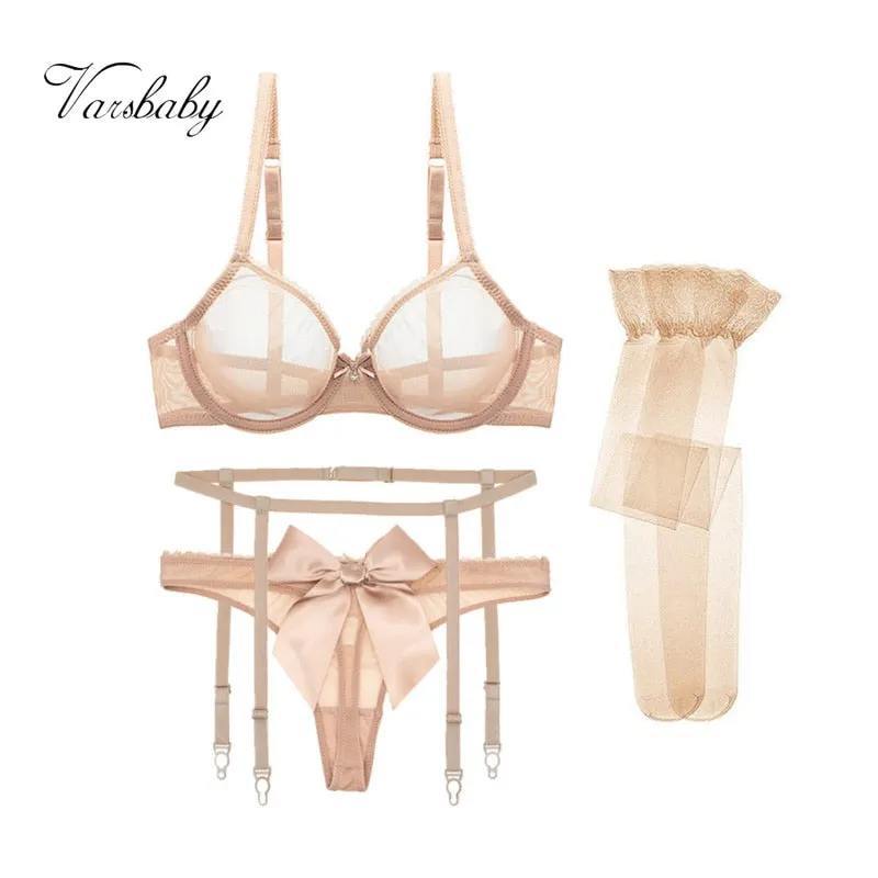 Sexy Bow Ultra-Thin Breathable Underwear with Adjustable Straps
