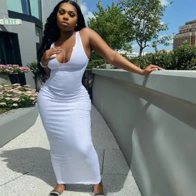 Sleeveless V-Neck Maxi Dress
